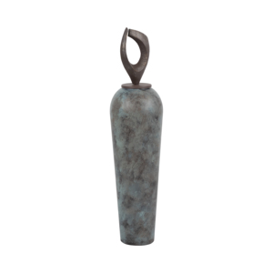 Vaso da terra alto moderno in metallo, vaso decorativo per soggiorno, camera da letto, ufficio, Capri - Product Image 2