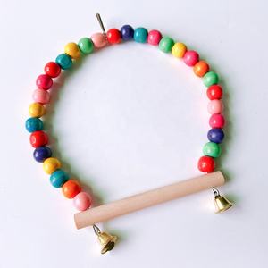 Ahşap süspansiyon köprü salıncak standı kuş kafesi aksesuar <span class=keywords><strong>Hamster</strong></span> ve papağan malzemeleri için Snap düğmesi kapatma ile Bite oyuncaklar - Product Image 4