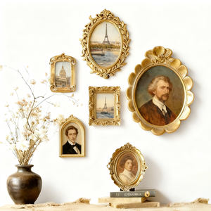 Vintage Europäischer Luxus Retro Tisch-Vertikalrahmen Kombination Harz-Bogenfotorahmen Heimdekoration Bilderrahmen - Product Image 1