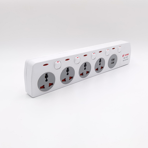 4-Way ABS Vật liệu mở rộng dây Ổ cắm điện với 5 AC cửa hàng 2 cổng USB tự kiểm tra tính năng chuyển đổi điện cắm đánh giá 13A - Product Image 4