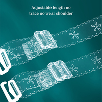 Soutien-gorge transparent invisible sans couture, fin, élastique et rembourré, avec bretelles réglables imperméables et rehausseur