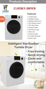 Séchoirs à linge compacts à chargement frontal <span class=keywords><strong>Prix</strong></span> du linge domestique empilable - Product Image 4