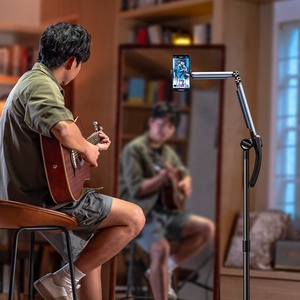 Jopree L66 Mobile Home Studio supporto per telefono flessibile a doppio <span class=keywords><strong>braccio</strong></span> con Base a disco e ruote per uso personale sulla scrivania - Product Image 6