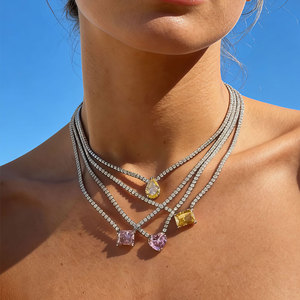 Collier pendentif tendance en acier inoxydable 316L personnalisé, bijoux fins, collier tennis avec zircon en forme de cœur pour femmes - Product Image 5