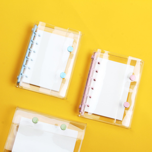 Cuaderno de hojas sueltas en espiral de Pvc nuevo al por mayor transparente A7 doble hebilla portátil <span class=keywords><strong>libro</strong></span> de cuentas de Pvc con cubierta colorida - Product Image 6