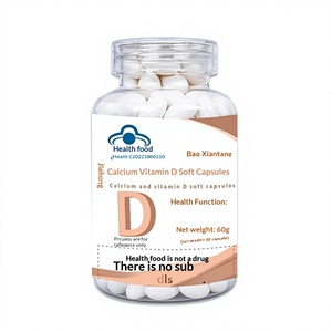 Cápsulas de Gel Suave de Calcio y Vitamina <span class=keywords><strong>D</strong></span> Jia Hong, 60 Cápsulas, Suplemento de Calcio para Adultos, Fábrica de Alimentos Saludables Blue Hat, Envase Individual - Product Image 1