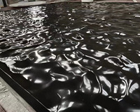 Machine CNC à sculpter pierre 3D motif liquide poli Nero Marquina noir carreaux de sol en marbre liquide pour la décoration intérieure