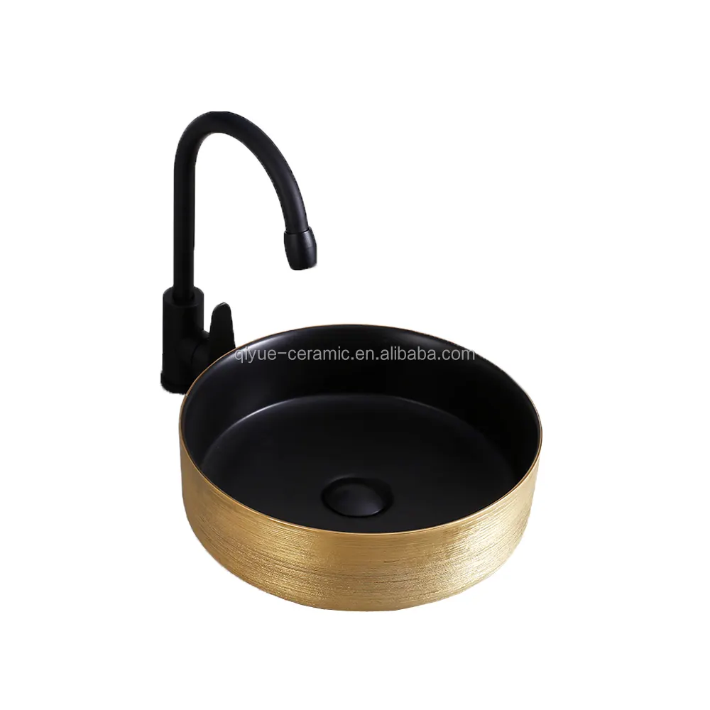 Elegant bathroom vanities countertop Basin 921EB ceramic plated sink luxury Lavabo gold art basin