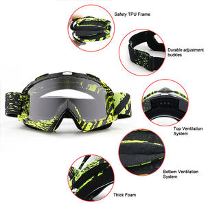 แว่นตากันลมสำหรับกีฬากลางแจ้ง แว่นตาสำหรับขี่มอเตอร์ไซค์ แว่นตาป้องกันฝ้าสำหรับมอเตอร์ครอส แว่นตานิรภัยสำหรับกิจกรรมกลางแจ้ง - Product Image 3
