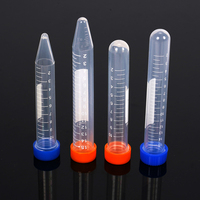Tube de centrifugeuse à fond rond en plastique gradué de laboratoire 10ml 15ml