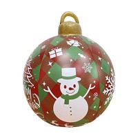 Boule de Noël gonflable en PVC écologique avec Père Noël et rennes - Décoration de fête de Noël imperméable pour l'extérieur