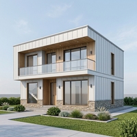 Villa en acier léger préfabriquée, structure en acier à paroi mince formée à froid, ossature de bâtiment résidentiel