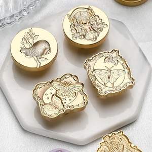 Têtes de sceau de cire en relief, design classique papillon en cuivre, pour la création de sceaux de cire - Product Image 4