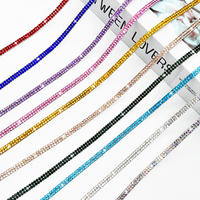 Bande de strass autocollante SS6 en gros, prix d'usine, ruban de strass en verre cristal pour accessoires vestimentaires