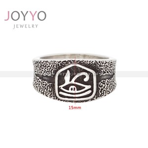 Nuovo Design egiziano faraone occhio anello antico acciaio inossidabile egiziano occhio di Horus anelli per gli uomini - Product Image 3