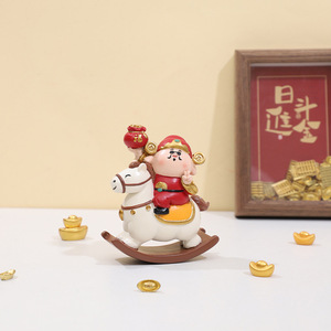 เทพเจ้าแห่งความมั่งคั่งรูปปั้นเรซิ่นตกแต่ง 2 ชิ้นของขวัญปีใหม่จีนตกแต่งห้องนั่งเล่น - Product Image 4
