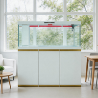 Aquarium rectangulaire de luxe en métal de 50L avec support en pierre pour la décoration du salon