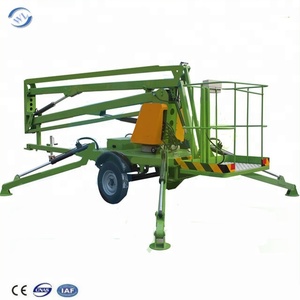 Elevadores de pluma montados en remolque articulados con araña remolcable de dos ruedas pequeños de <span class=keywords><strong>China</strong></span> de 16 m y 18 m aprobados por la CE a la venta - Product Image 1