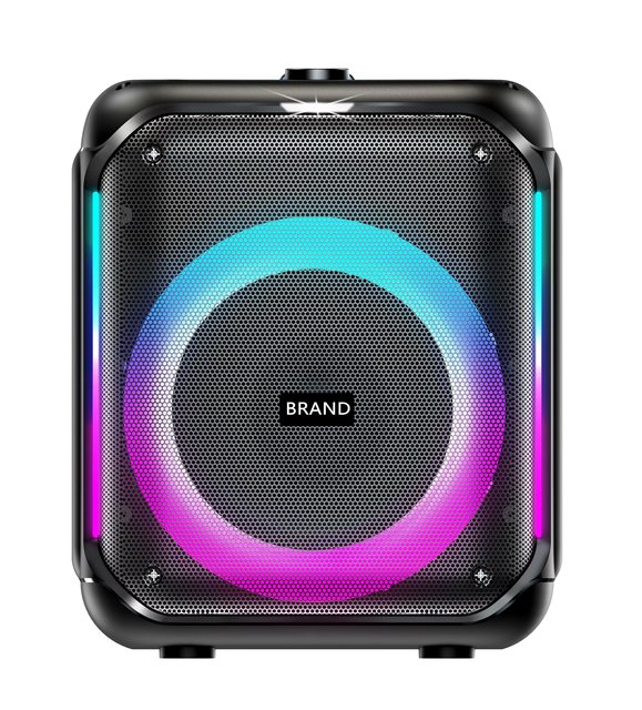 Outdoor Wireless Speaker System with Powerful Subwoofer and RGB LED Lights for Big Karaoke Parties