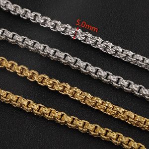 New Square Rolo Rändelung Edelstahl kette Vakuum beschichtete diamant karierte Herren schmuck kette - Product Image 4