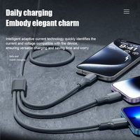 Kabel Pengisian Daya USB 3.1 3-in-1 120W Super Cepat dengan Desain Kepang, Kompatibel dengan iPhone, Micro USB, dan Perangkat Android Tipe-C