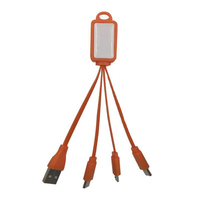 AiAude Logo OEM harga pabrik Multi pendek kabel pengisian kecil gantungan kunci pengisi daya portabel kabel pengisian 3 in 1