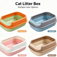 Bac à litière pour chat sur mesure avec rebord haut anti-déversement, diverses tailles, OEM ODM, marque privée, toilette pour chat