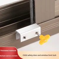 Limiteur de fenêtre coulissante sans perçage Xiongfeng, en alliage d'aluminium, verrouillage, protection des enfants, antivol, sécurité, design moderne, verre 16 mm