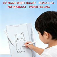Tableau blanc effaçable de 10 pouces, léger, magnétique et réutilisable, type papier, pour l'enseignement et l'apprentissage quotidiens (vente en gros)