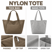Sac fourre-tout personnalisé en polyester doux pour le shopping et l'usage quotidien, avec un intérieur spacieux et des poignées larges