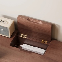 Bureau de maison et de bureau SONA HOME, choix de premier ordre, avec chargeur intégré, design minimaliste wabi-sabi, en bois de caoutchouc, multifonctionnel