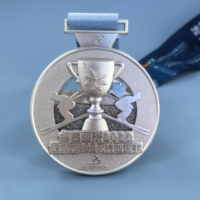 Médaille de sport de patinage artistique de marathon chinoise avec ruban, souvenir, trophée en métal creux, médaille de danse personnalisée