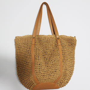 Bolso de hombro de paja tejido a mano para mujer, bolsa de playa de verano, Natural, <span class=keywords><strong>Extra</strong></span> grande, venta al por mayor - Product Image 1
