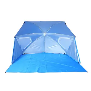 涤纶织物玻璃纤维框架X-大隔间沙滩伞沙滩帐篷雨棚带遮阳棚钓鱼伞帐篷雨棚