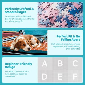 <span class=keywords><strong>Puzzle</strong></span> en papier de 300 <span class=keywords><strong>pièces</strong></span> pour adultes et enfants - Jeu familial stimulant, cadeau amusant avec un design de bateau sur le lac, de chiens et de chats - Product Image 3