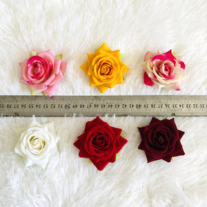 Rosa de terciopelo de 6 cm de diámetro, flor artificial para decoración de bodas, hogar, fiestas y paredes. - Product Image 3