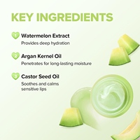 Produit de soin des lèvres OEM, masque de nuit pour les lèvres à l'eau de rose, huile d'avocat, caféine, hydratation intense, lissage, éclaircissement, revitalisation