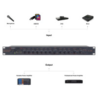 Kimway PL5500 Pré-amplificateur audio professionnel avec égaliseur stéréo de sortie de caisson de basses USB SD