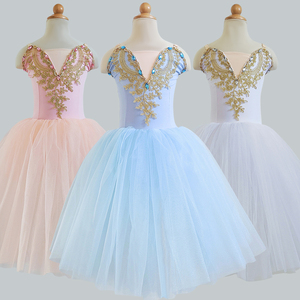 Tutù Romantico Professionale Lungo in Tulle Abito da Balletto per Donne e Ragazze, Vestito da <span class=keywords><strong>Ballerina</strong></span> per Feste e Costumi da Danza Classica per Bambini - Product Image 1