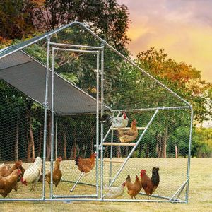 Gallinero Exterior con Estructura Metálica, Escalera de Tubo Galvanizado, Alto Nivel de Seguridad para Cría de Pollos - Product Image 1