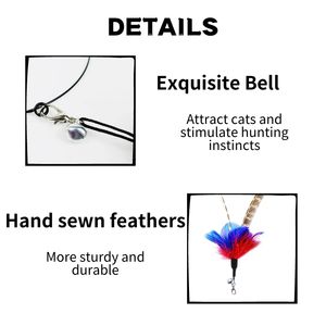 Juguete Interactivo para Gatos Shengfeng, Simulación de Pluma de Pájaro, Varilla Flexible de Acero Elástico Reemplazable con Campana - Product Image 2