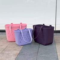 Sac de plage en EVA avec logo personnalisé, imperméable, grande capacité, avec trous, impression personnalisée, sac de plage réutilisable en caoutchouc, sac de shopping, sac de voyage