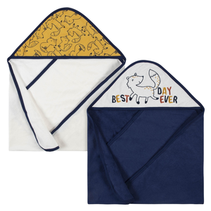 ผ้าขนหนูมีฮู้ด Gerber COZY Fox 2แพ็ค, เสื้อผ้าเด็กพรีเมี่ยมสำหรับทารกแรกเกิดและเด็กวัยหัดเดิน - Product Image 1