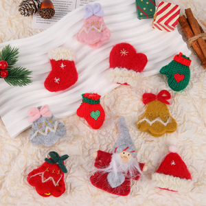 Materiales de Fieltro para Manualidades Navideñas, Colgantes de Papá Noel, Calcetines, Guantes, Campanas, Corazones, Decoración de Árboles de Navidad, Creativo - Product Image 1