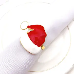 Red and white Santa hat napkin rings New design Christmas napkin rings