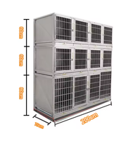 Cage pour animaux de compagnie en acier inoxydable multicouche respirante personnalisable spécifique aux hôpitaux pour chiens Design classique de luxe
