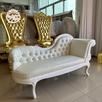 Luxe Loisirs Palais Dortoir Reine Roi Antique Royal Or Blanc Trône Chaise Lounge Canapé Chaises