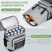 Sac à dos isotherme imperméable et anti-fuite en nylon double couche de 40 L pour les voyages, la plage, le camping et les pique-niques