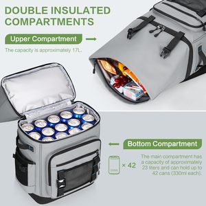 Sac à dos isotherme imperméable <span class=keywords><strong>et</strong></span> anti-fuite en nylon double couche de 40 L pour les voyages, la plage, le camping <span class=keywords><strong>et</strong></span> les pique-niques - Product Image 6