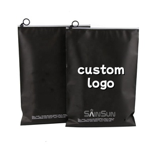 PVC Matte Zipper Bag Custom Logo Eco Ziplock Pouch Bag Zipper Plastic Package Offset Printing Accept Packaging Clothing Black - Product Image 3